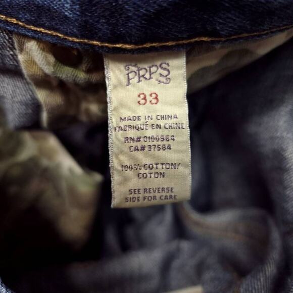 PRPS Skinny Jeans Mens 30x34 Japanese Donwan Harrell Selvedge Button-Fly - Picture 4 of 11